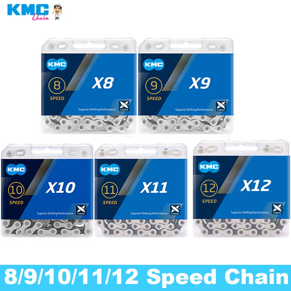 KMC X8/X9/X10/X11/X12 Speed Bike Chain Road/MTB/Snow Bike Chain For M4100/M5100/M6100/M7100/M8100 8V/9V/10V/11V/12V Bike Chain