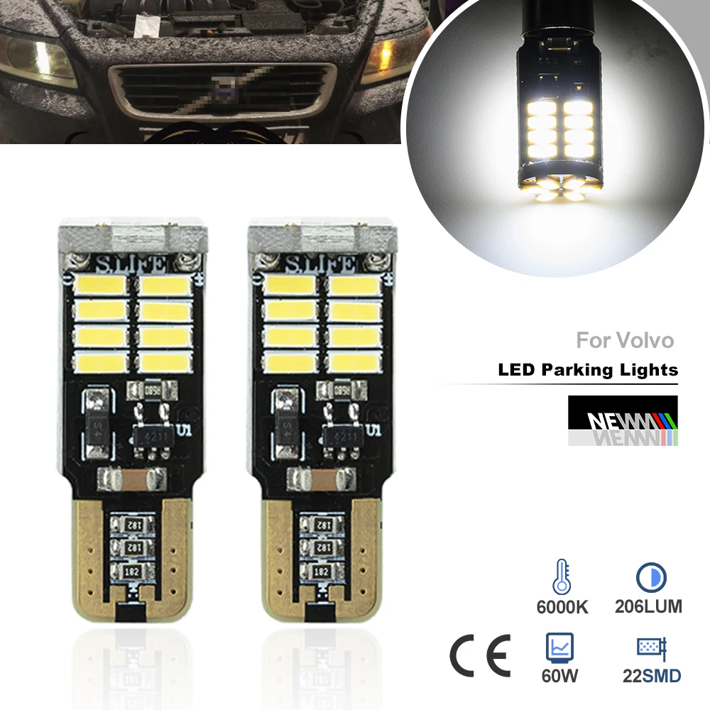 Canbus T10 W5W SMD 4014 22LED Car Wedge Clearance Lights Parking Light For Volvo S60L S80L XC90 C70 V40 V50 V60 XC60 S40 S60 S80