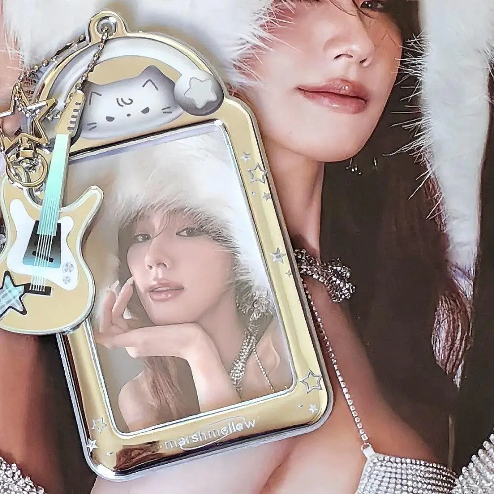 Cute Cat Rabbit ID Campus Card Holder Korean Stars Album Photocard Holder 3Inch Bass Pendant Photo Storage Case Protection Cover