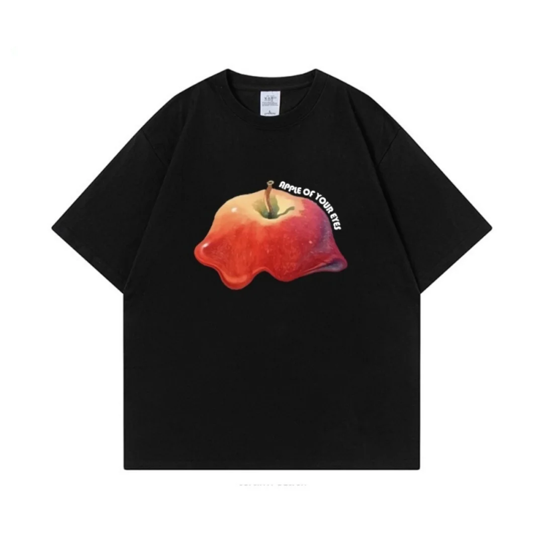 T-shirt graphique imprimé pomme, tendance, mode d'été, sport, pur coton, vêtements pour enfants, Y2k, femme