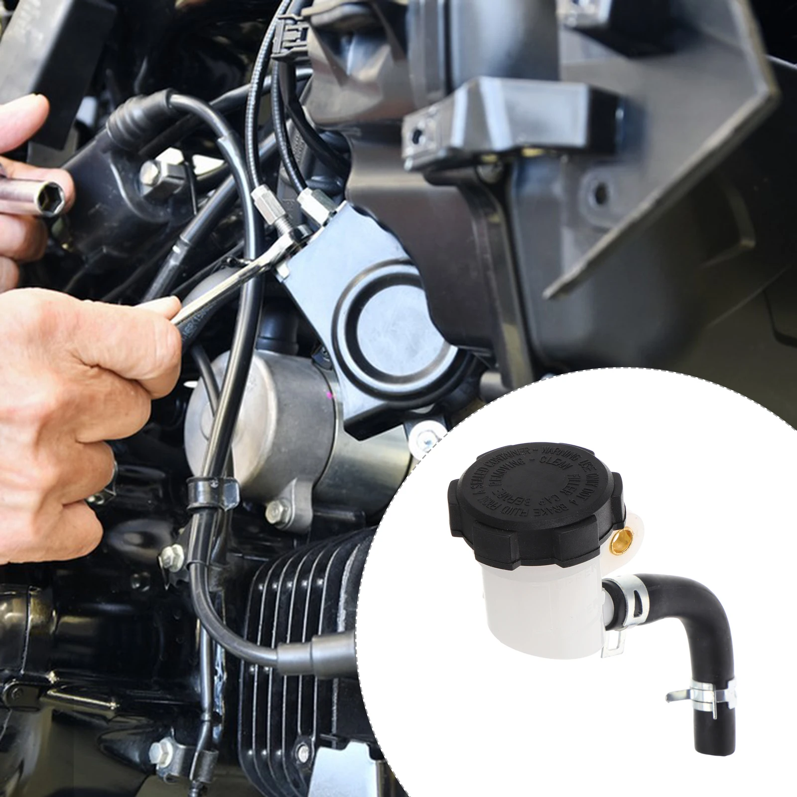 

Brake Fluid Reservoir Rubber Tube Storage Tank Rear Master Cylinder Oil Cup Accessories Motorcycle Scooter ATV