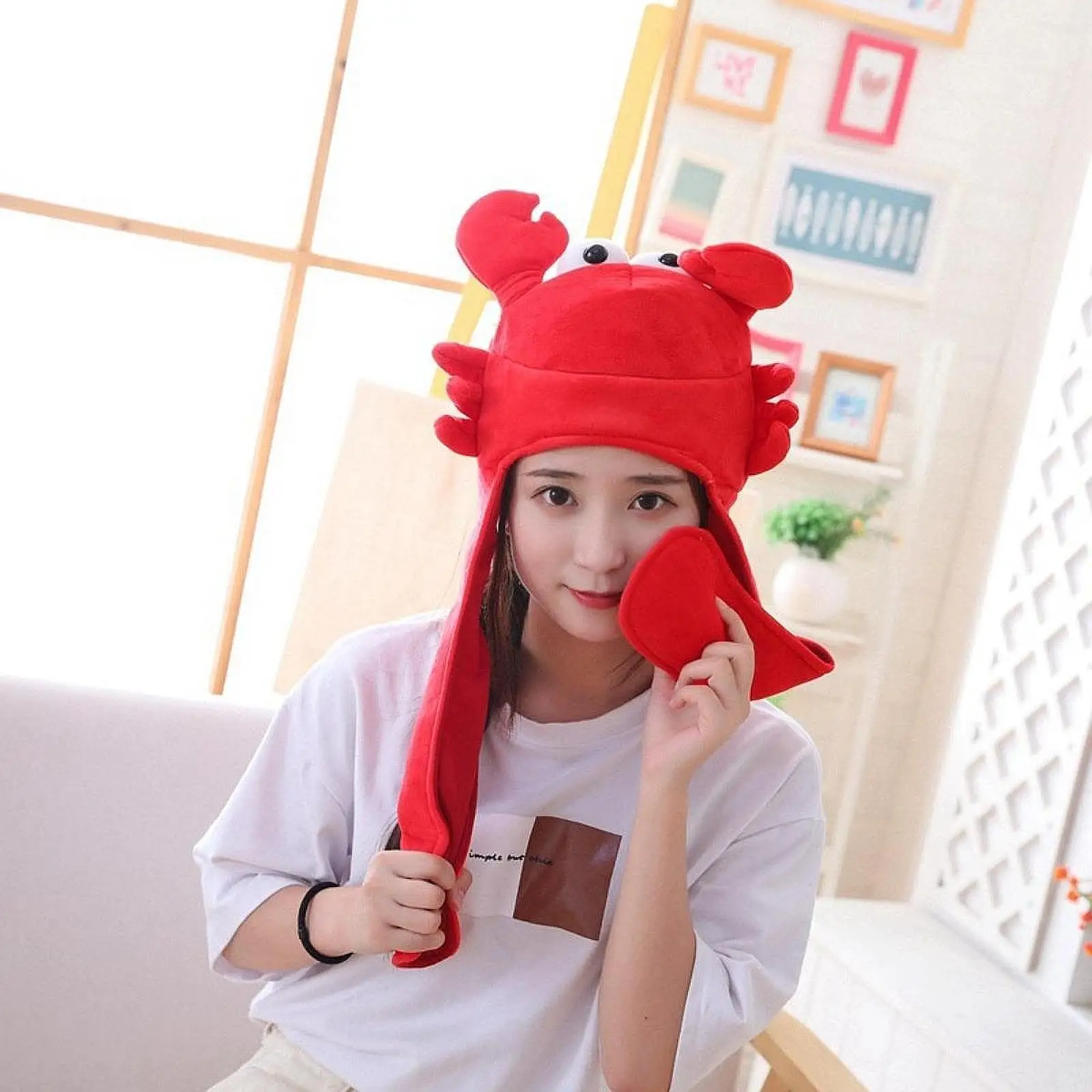 

Animal Costume Hat Funny Novelty Head Cover Cute with Moving Ears for Photo Props Birthday Fancy Dress Cosplay Costume Accessory