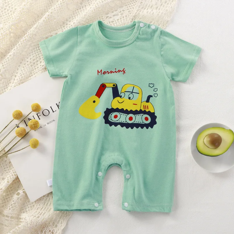 Summer New Baby Romper Printed Cartoon Fashion Newborn Jumpsuit Toddler Short Sleeve Climbing Clothes Boys Girls Onesie Pajamas