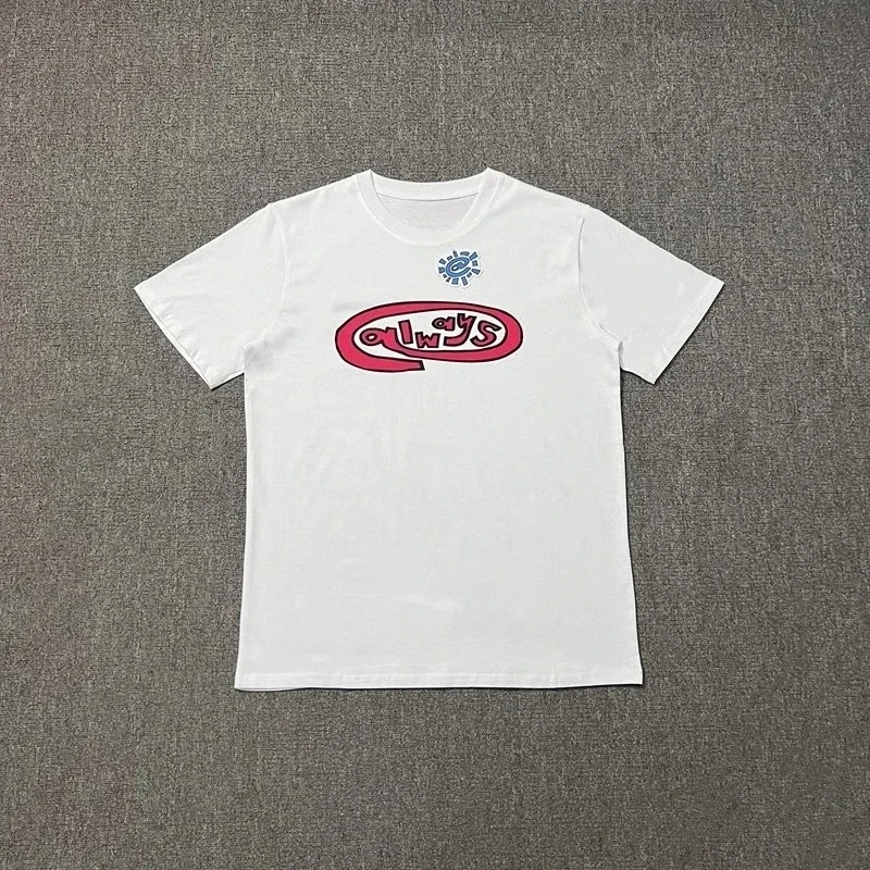 2026 model stylish sun protection printed short-sleeved summer high street men's and women's loose T-shirt for couples