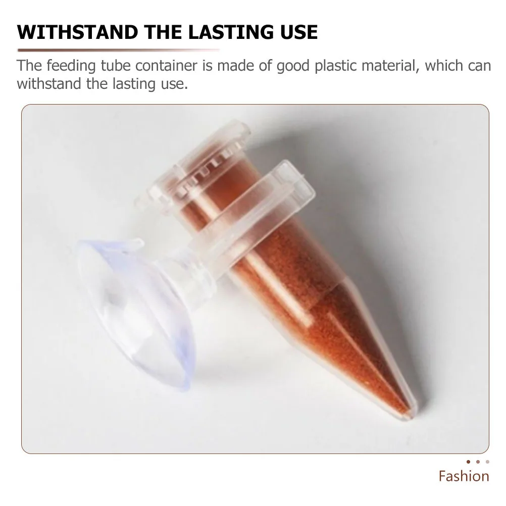 

6pcs Automatic Feeder Aquarium Feeding Tube Plastic Suction Cup Fish Tank Shrimp Feeder Reusable Pet Feeding Device