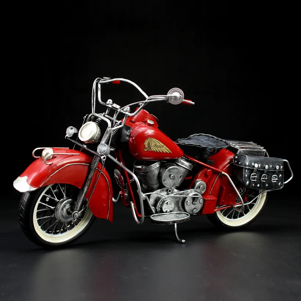 Red nostalgic retro motorcycle model 1:6 home decoration furnishings handmade art room living room decoration holiday gifts