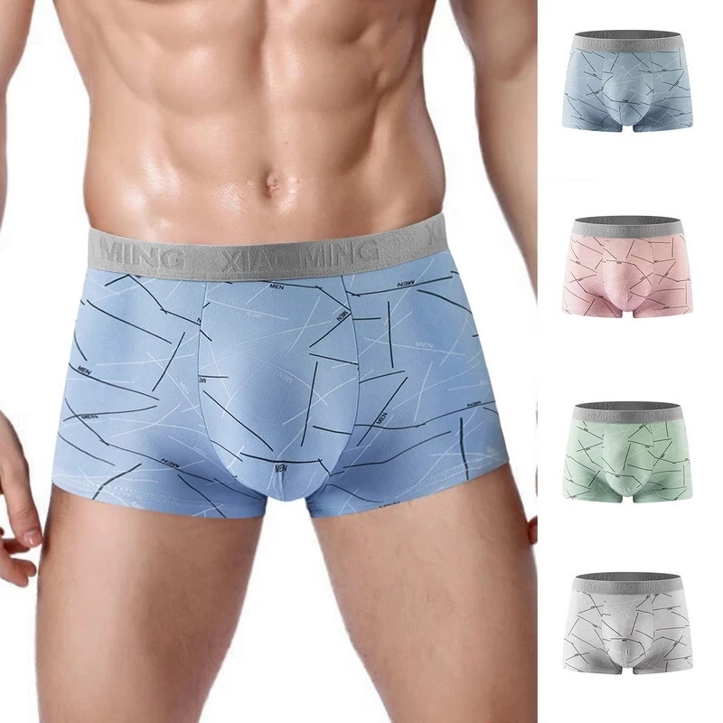 Letters Printing Belt Mens Underwear Thin Breathable Youth Boxer Shorts Comfort 3D-Pouth Men Boxer Briefs Elastic Boxer Panty