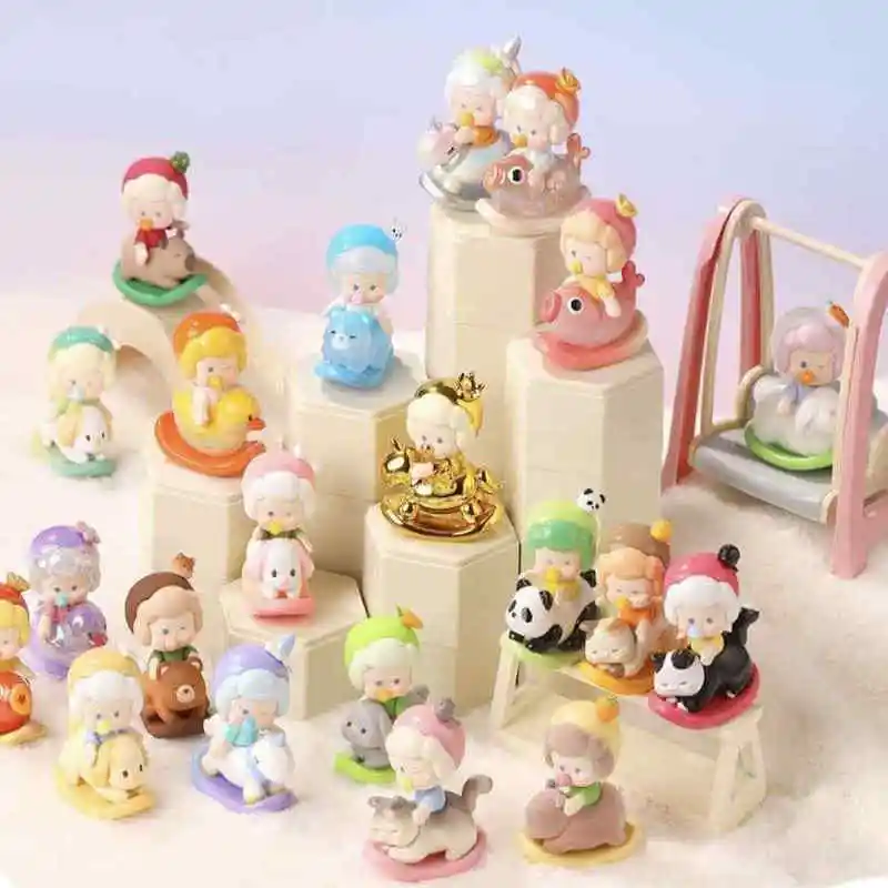 Nororo الكيوي الموسيقى هزة سلسلة صندوق أعمى 1.0 يدوية الصنع لطيف دمية صغيرة سطح المكتب الحلي مفاجأة هدية للفتيات