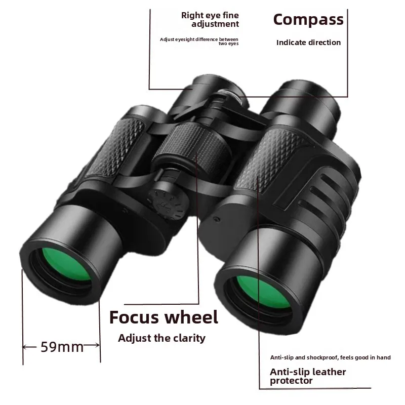 

Dual Tube Telescope 80X80 Powerful Zoom for Wilderness Survival Outdoor Hiking and Hunting BAK4 for Powerful Remote Observation