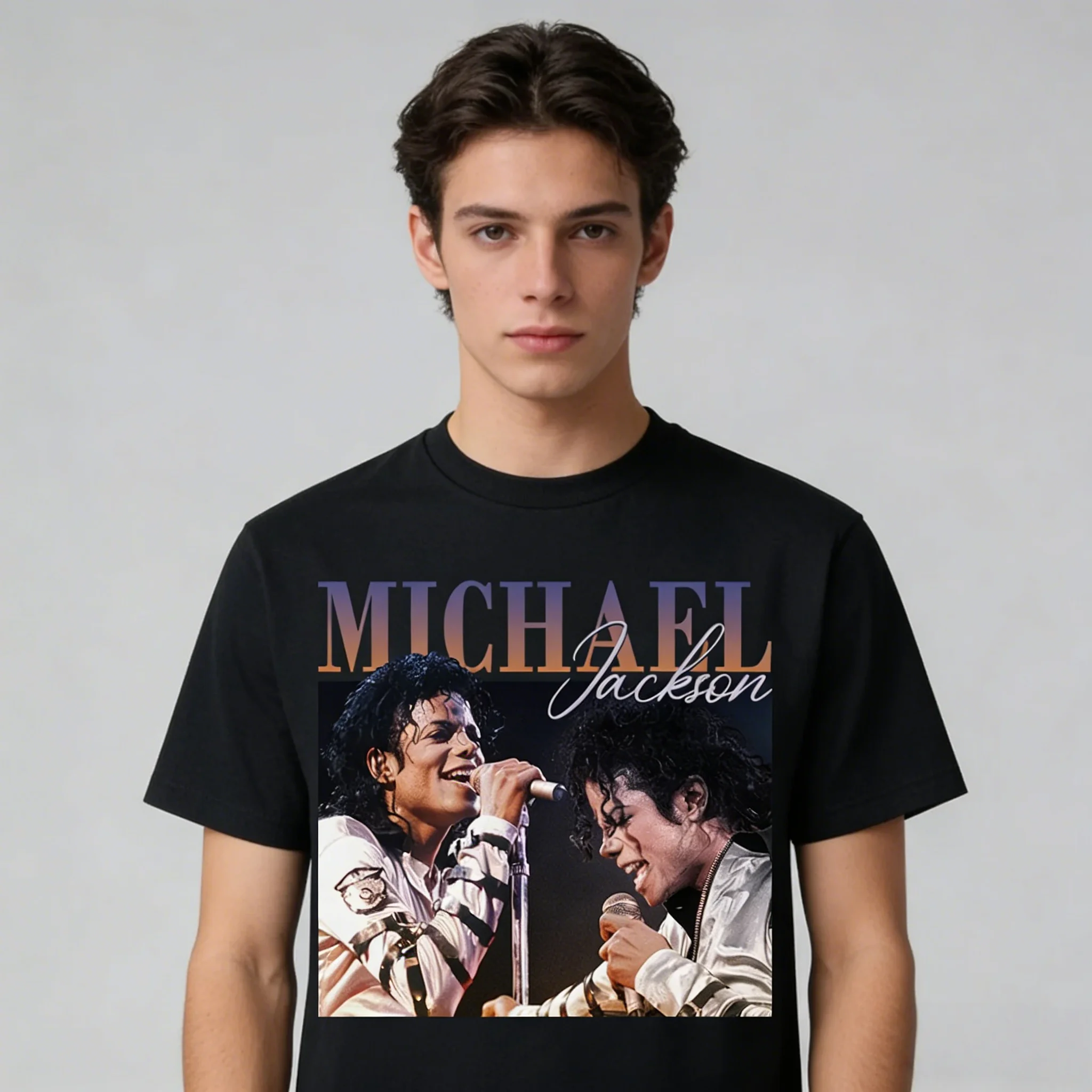 Camiseta clásica con gráfico de Michael Jackson MJ para hombre, camiseta Unisex con cuello redondo, 100% algodón, manga corta, talla grande, Y2k, camiseta nueva de moda popular