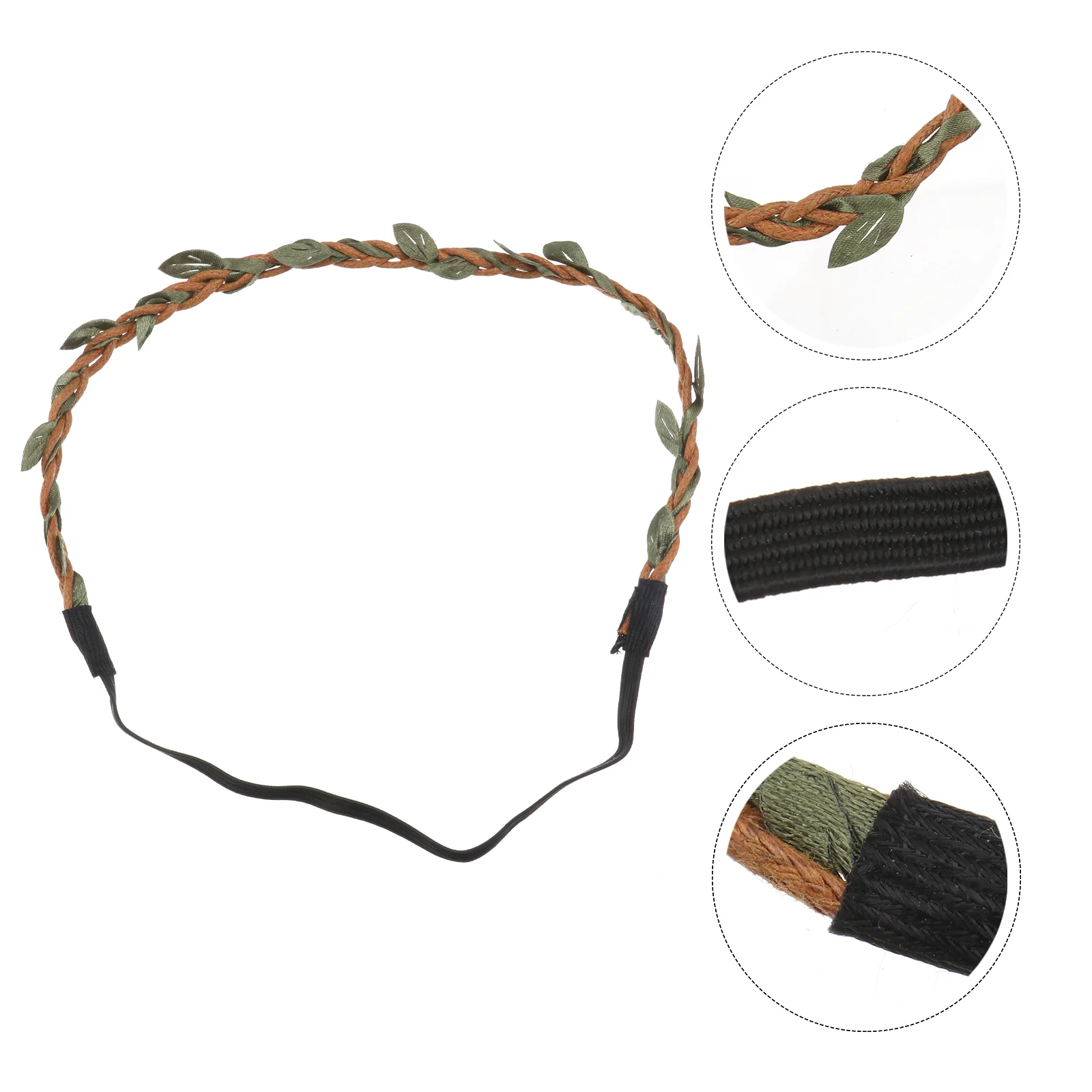 10 Pcs Materials for Weaving Garlands Party Headdress Green Decor Hair Band Decorative Wreath Bands Leaf Headband Ring Simple