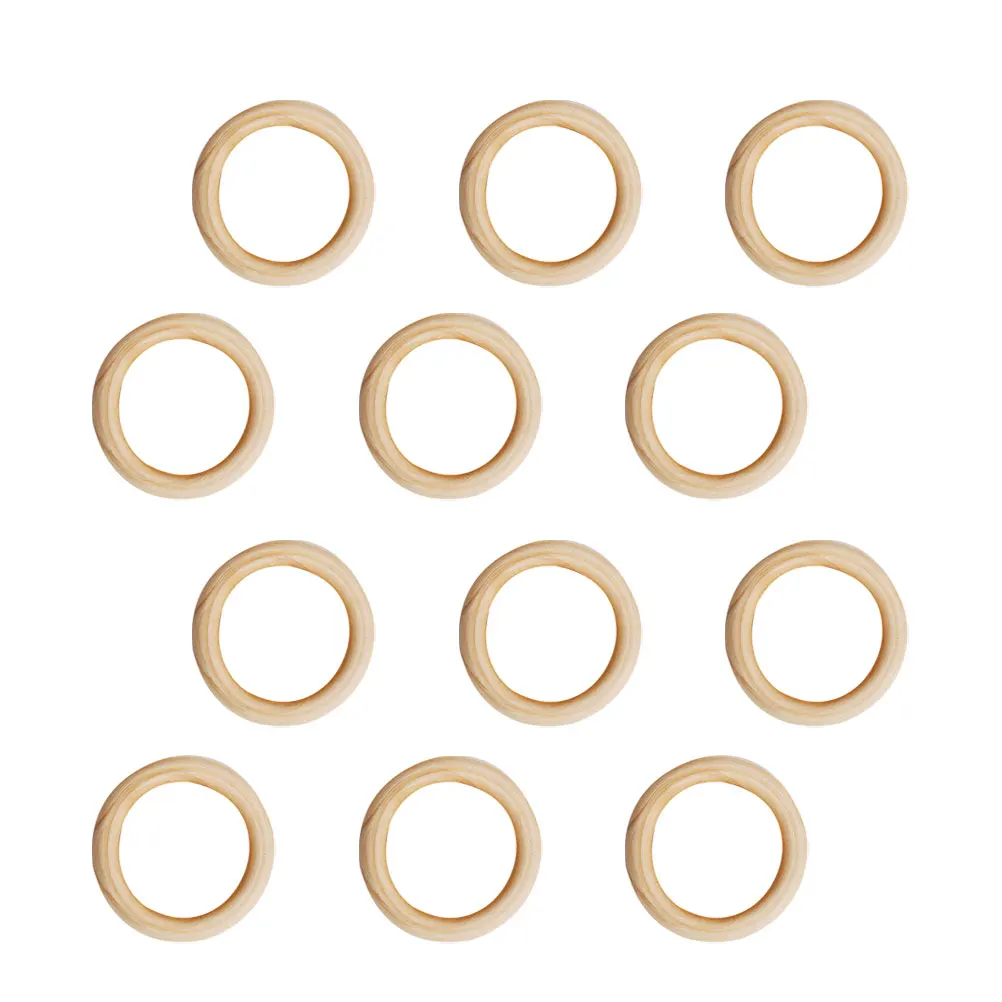 

20pcs Wood Rings Smooth Unfinished Craft DIY Jewelry Making Wooden Buckle Rings Bamboo Sewing Accessories