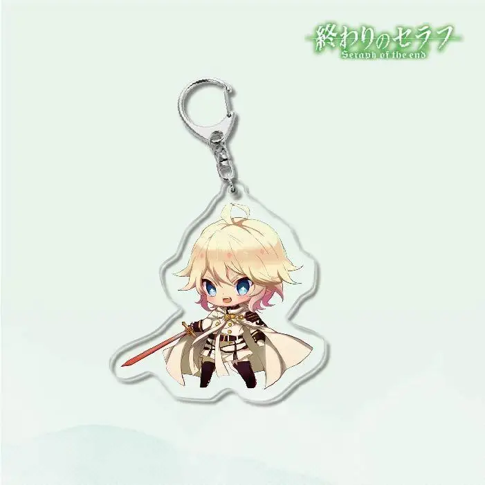 17 個終わりのセラフアクリルキーホルダーアニメミカエラ百谷キーリングバッグ車のキーペンダント子供のクリスマス誕生日ギフト