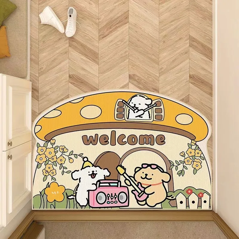 

Super Absorbent Non-slip Mat Easy To Clean And Care For Cute Cartoon Puppy Floor Mat Soft Diatom Mud Dirt Resistant Entry Mat