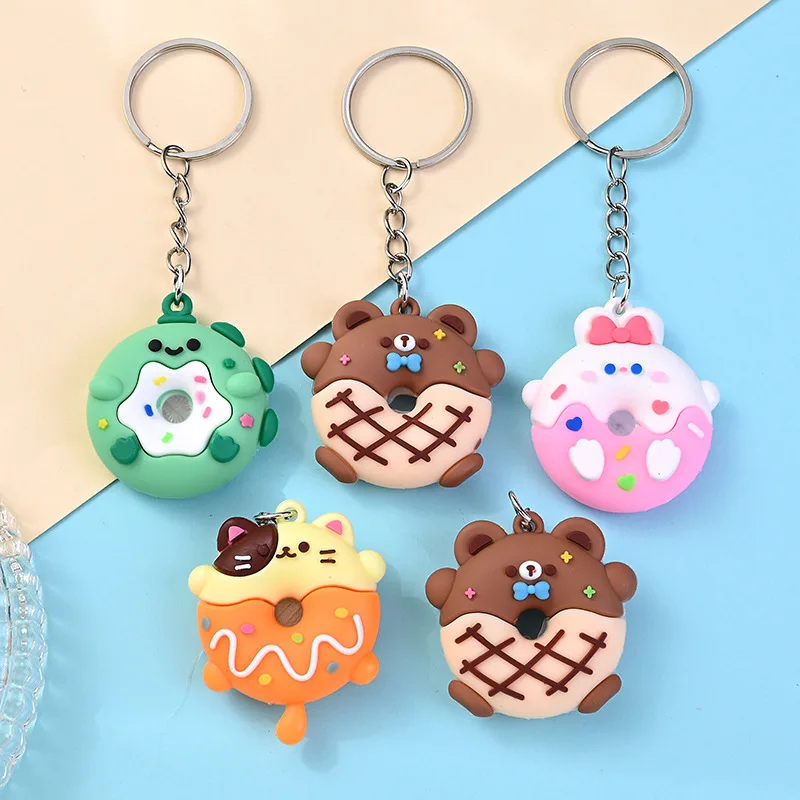 Donut Animal Cartoon Doll Pendant Gift Key Chain Female Exquisite Cute Car Key Chain Bag Pendant