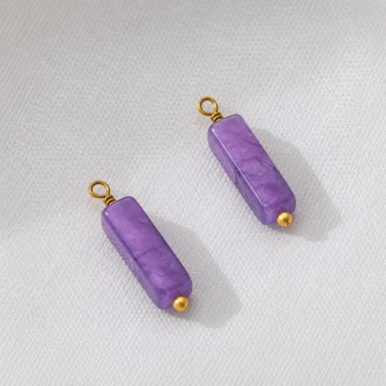 5 Stück Edelstahl-Amethyst-Anhänger, Edelstein-Chakra-Kristalle mit Öse für DIY-Halsketten, Ohrringe, Armbänder und Schlüsselanhänger – Detail 7