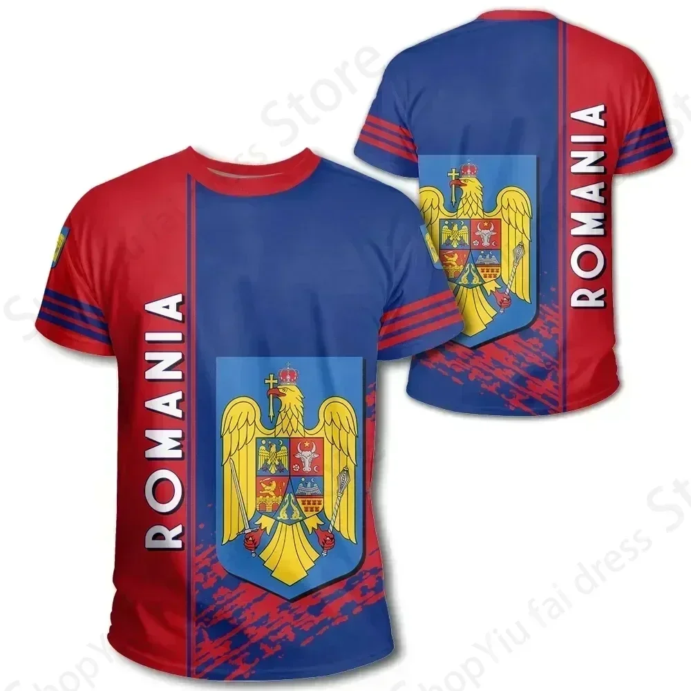 Men's T-shirt 3d Romania Flag Print T-shirts Men Women Fashion Short Sleeve Oversized Tshirt Kid Hip Hop Tops Tees Male Camiseta