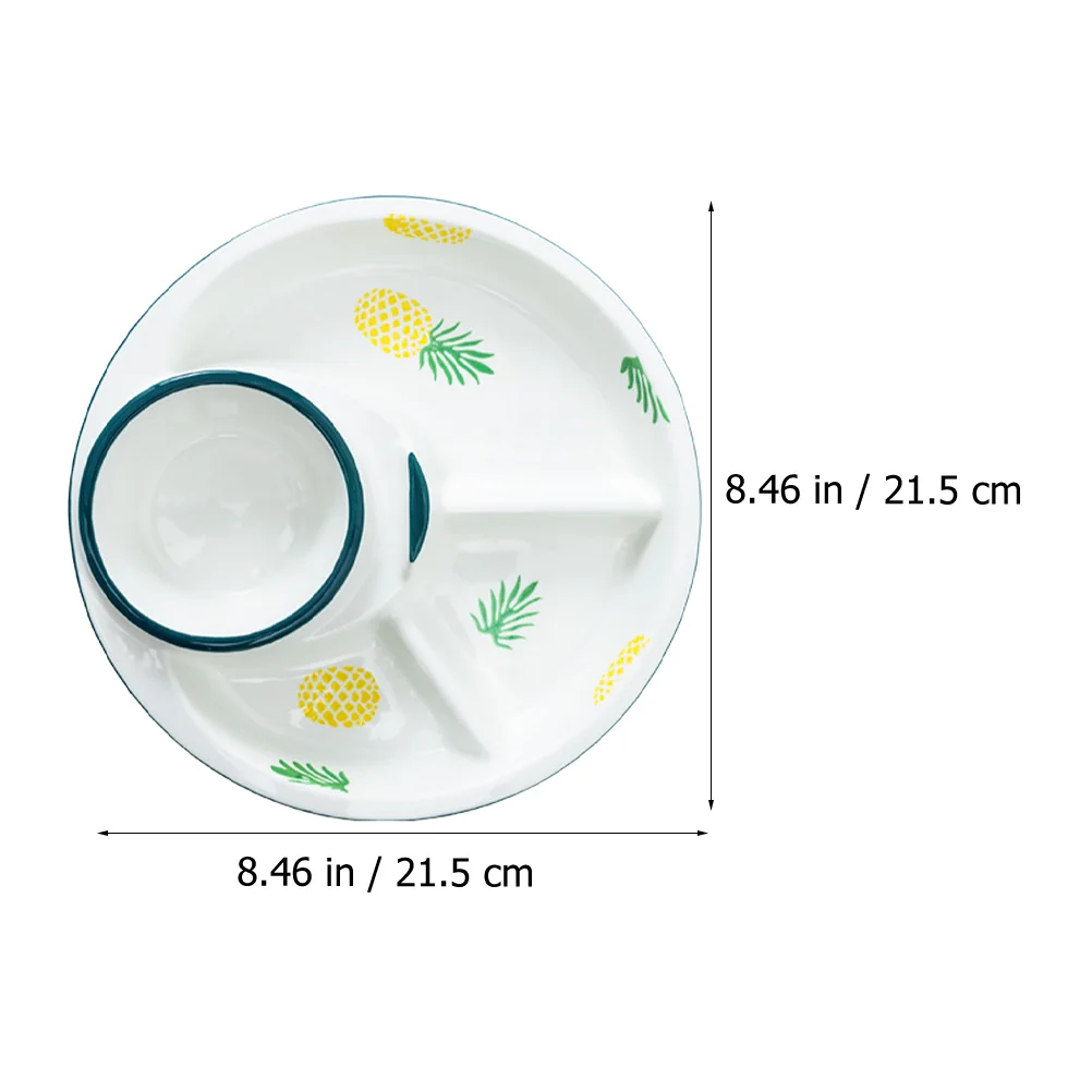 

Multi-Grid Ceramic Plate Safe Divided Fruit Serving Dish Creative Breakfast Tableware Home Restaurant Food Plate