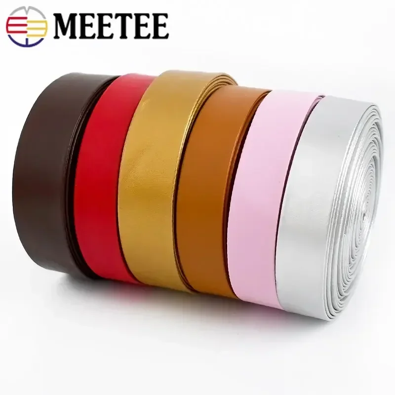 5M Meetee 5-30mm PU Leather Ribbon Bag Strap Handbag Decor Cord Chocker Necklace Rope Belt Tape DIY Sewing Clothing Accessories