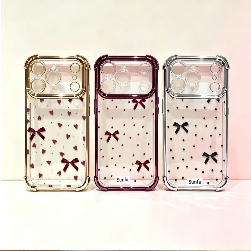 Spots Bow Heart PatternCase For Samsung Galaxy A27 A57 A37 A06 A07 A56 A36 A55 A54 A25 A26 A16 A15 A24 A13 Soft Shockproof Cover