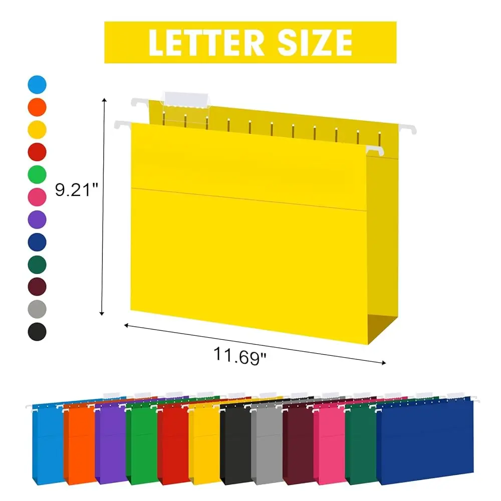 Folder File Gantung Aksi Ekstra, Folder Gantung Ukuran Huruf Bertulang 60 Pa dengan Ekspansi Tugas Berat 3 Jam, Dirancang untuk