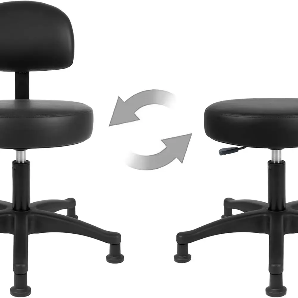 高さ調節可能なメディカルスパチェアスツール、お手入れが簡単な摩擦シートカバー付き、ブラックグライド