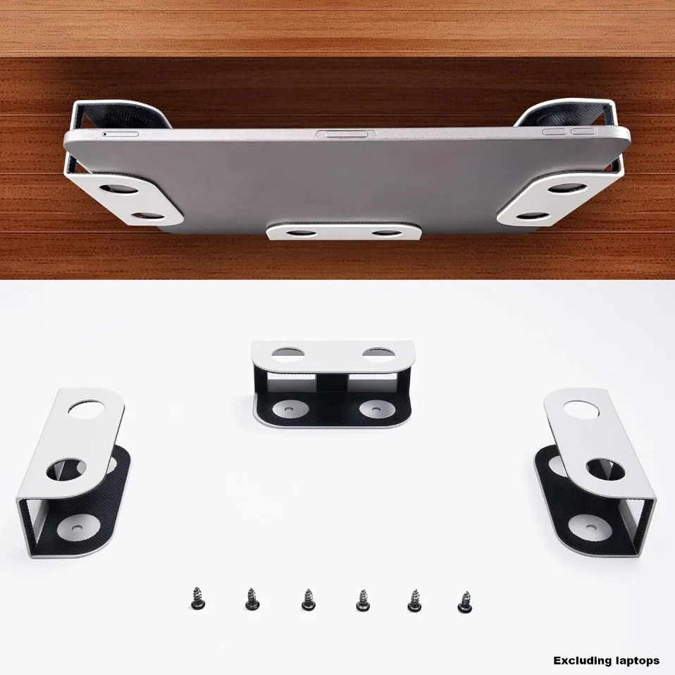 Under Desk Laptop Hanging Stand Universal Metal Hidden Notebook Storage Mount Desk Organizer Bracket Fit Most Notebooks