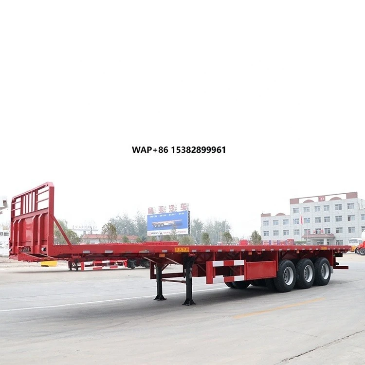 High Quality 2 3 4 Axles 30-100 Tons  Flatbed Semi Trailer for Transport Bulk Cargo