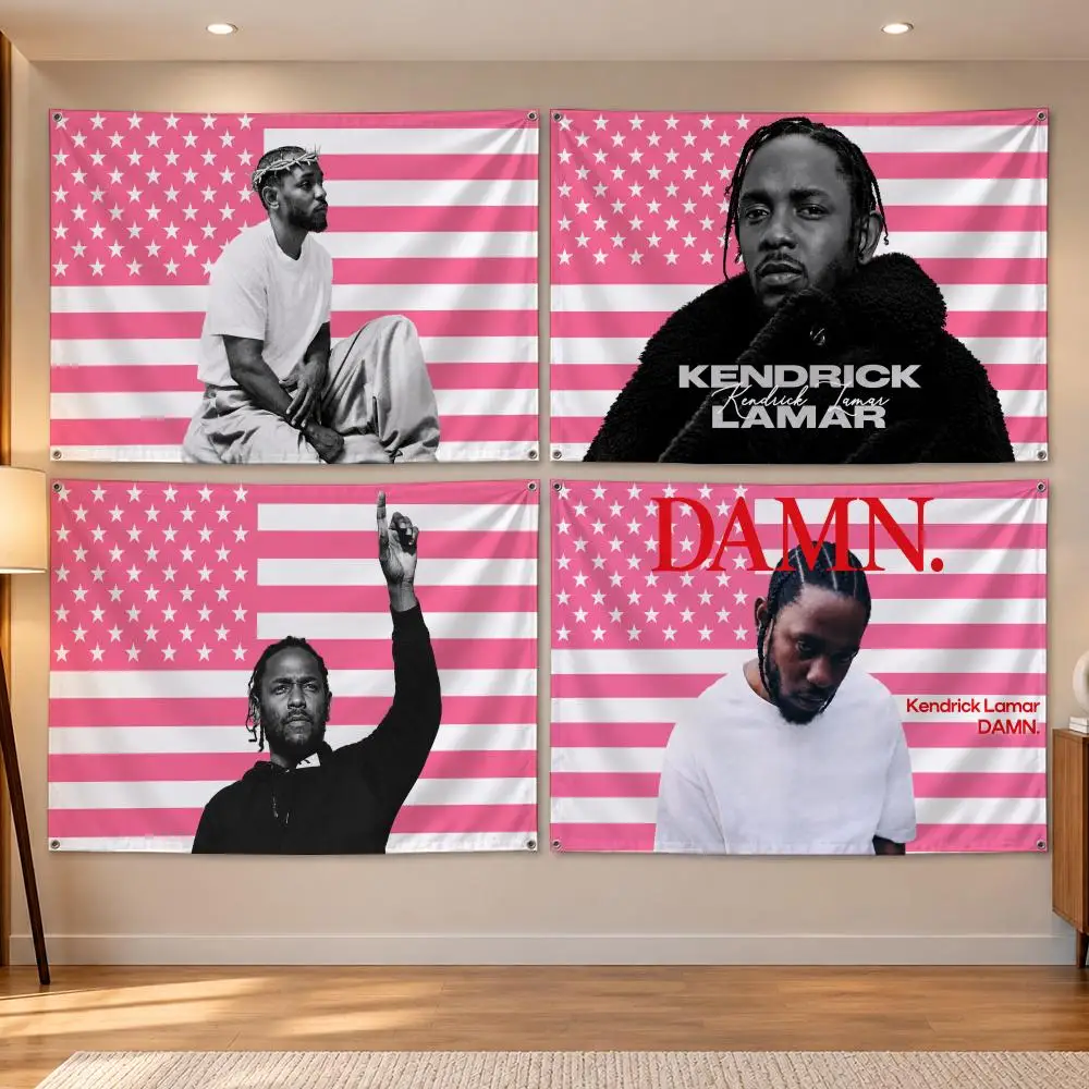 Rapper K-Kendrick Lamar Flags Banner Decor for Bedroom,Garden,Party,Club,Indoor Outdoor, Fan Gift