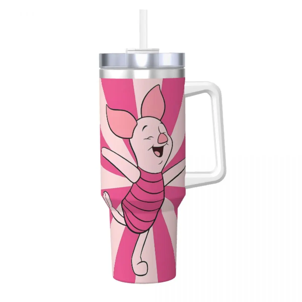 Winnie The Pooh Piglet MINISO Stainless Steel Tumbler Driving Car Mugs 40oz Coffee Mug Heat Preservation Cold Drink Water Bottle