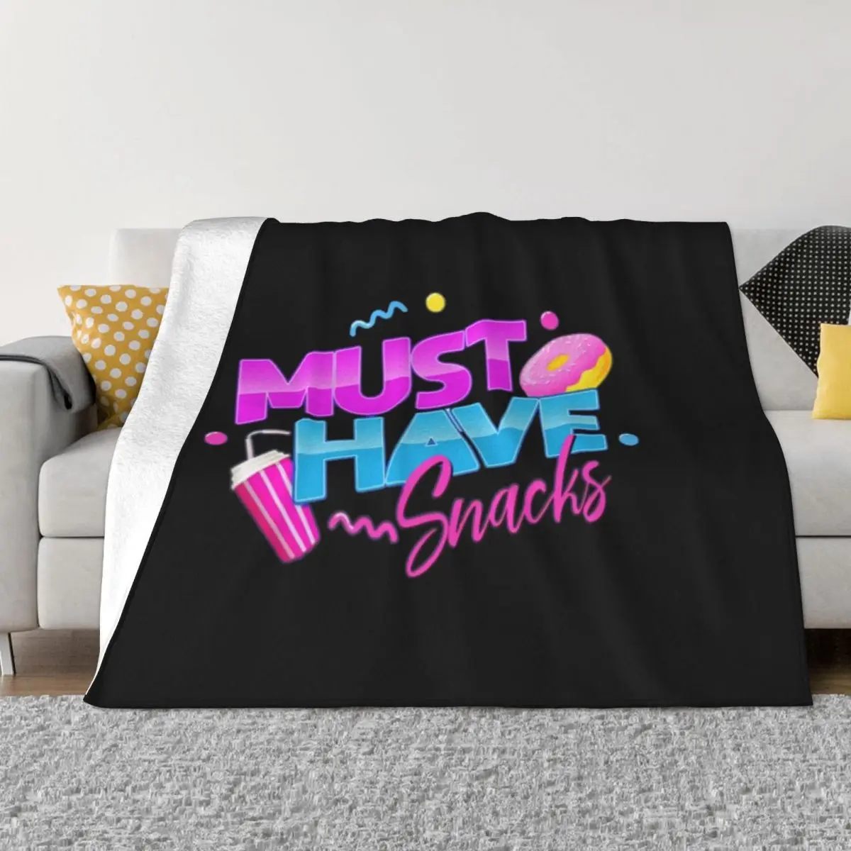 MHS Must Have Snacks Throw Blanket Bed Fashionable for winter Hair Blankets