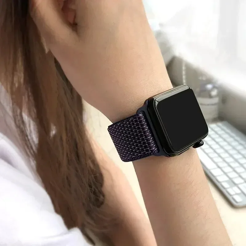 Nylon loop For Apple Watch Band Ultra-2 49mm 44mm 40mm 45mm 41mm Sport pride Bracelet iwatch Strap Series 9 8 se 7 6 5 4 3 image 2