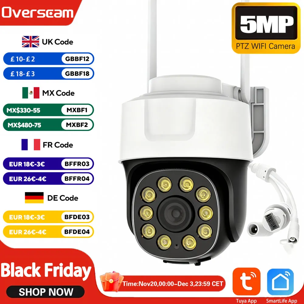 

5-мегапиксельная Wi-Fi камера PTZ для использования в помещении TUYA, двусторонняя голосовая и видеовызов с экраном, 2K, мобильная камера наблюдения, умная камера наблюдения