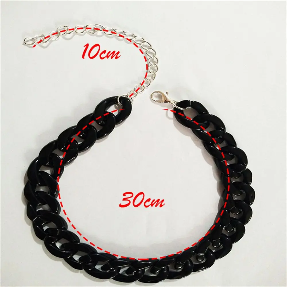 1Pc New Trendy Unisex Neck Chain Fashion Bohemian Colorful Acrylic Thick Punk Choker Plastic HipHop Pendant Party Jewelry Gifts