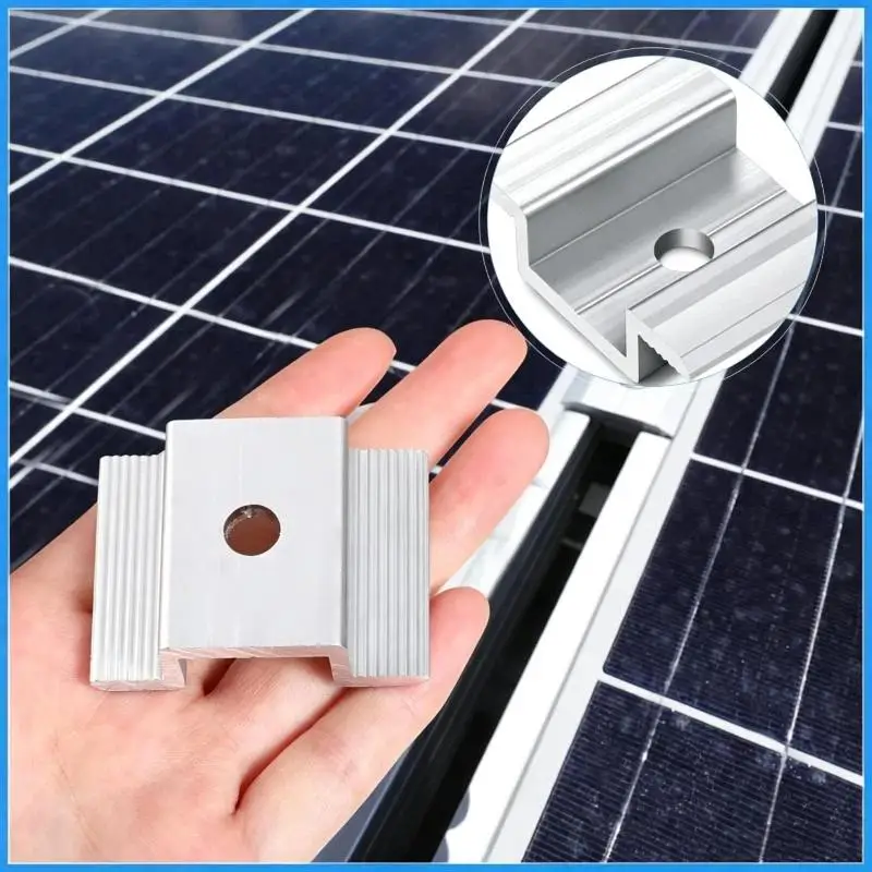 1/12pcs Solar Panel Mid Clamps,Solar Panel Bracket Aluminium Mounting Accessories Solar Mid Clamp for Solar Panel Mounting