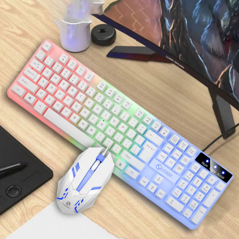 

Gtx350 Luminous Keyboard And Mouse Set Suspended Keyboard Mechanical Hand Feeling Electronic Game Mouse And Keyboard Set