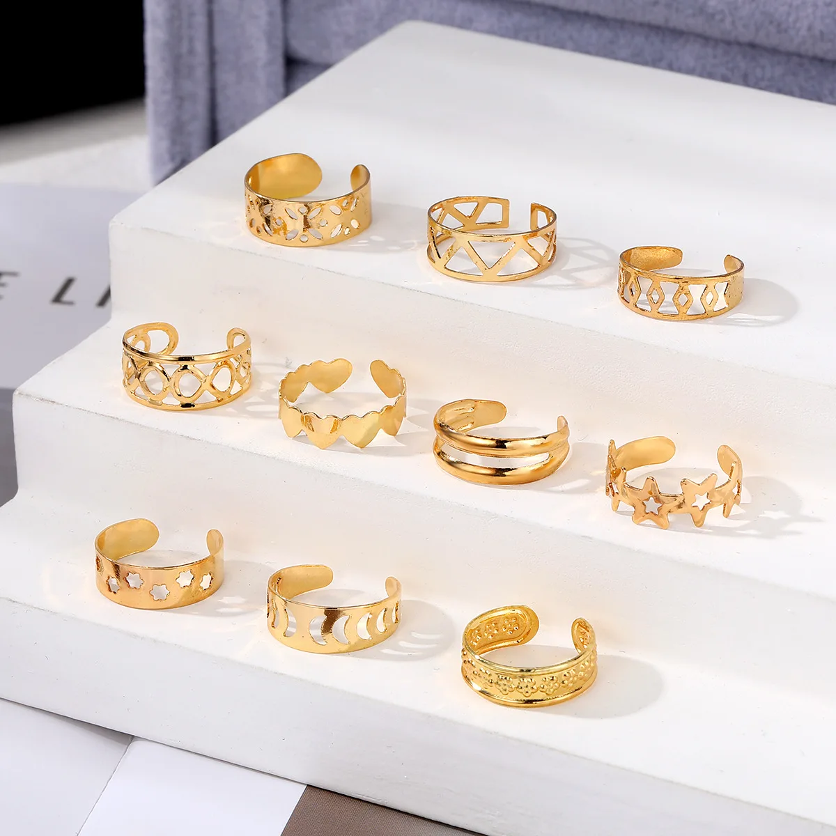 Anillos de dedo del pie ajustables para mujer, Anillo de pie, Color dorado/plateado, joyería redonda de Metal para niñas, moda de playa de verano,