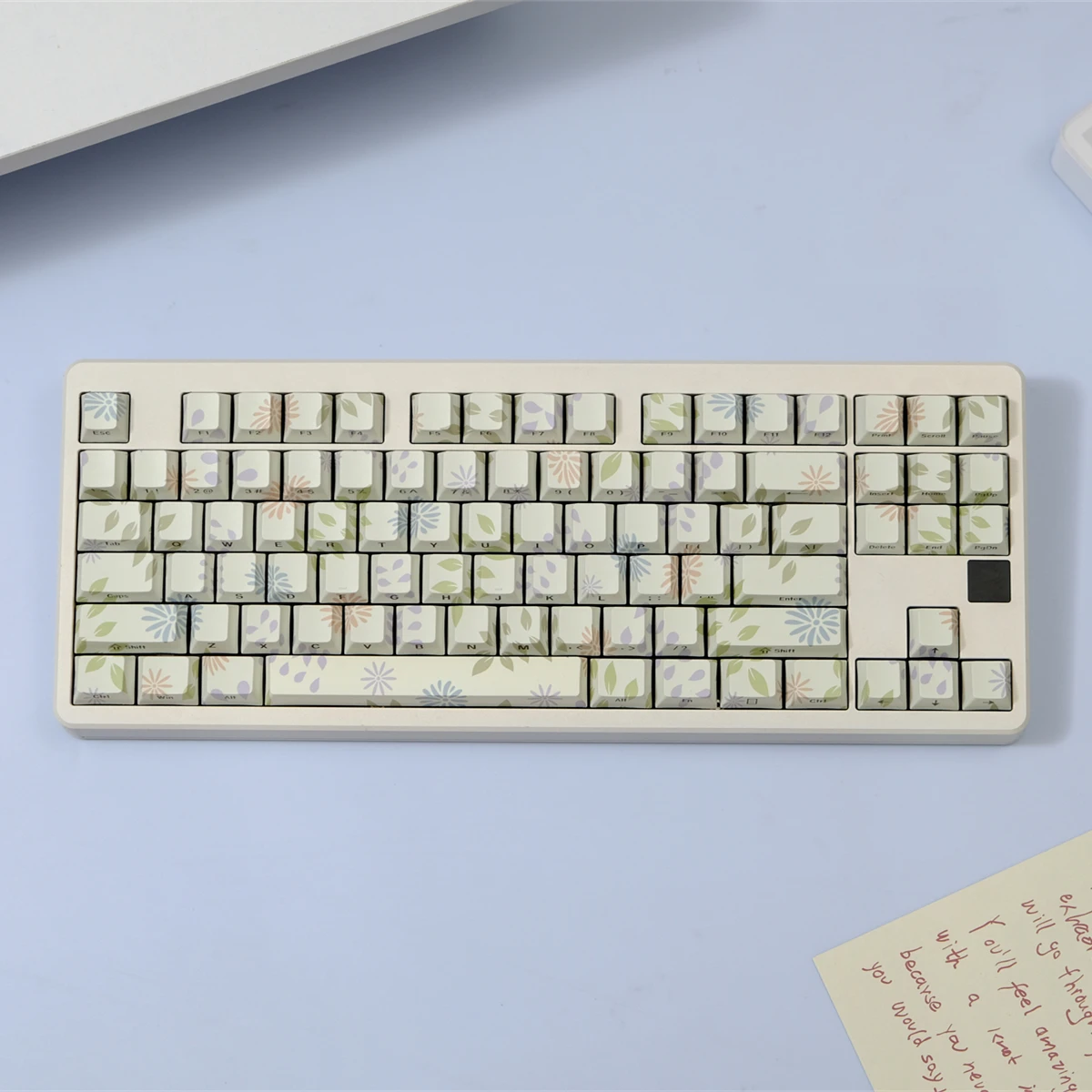 

Side-lit Shine Through Keycaps 130 Keys Cherry Profile Flower Themed Dye Sublimation PBT Keycap for MX Switches Gaming Keyboard