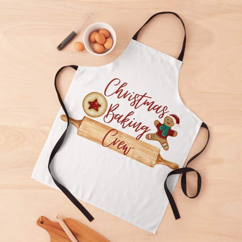 

Christmas Baking Crew Matching Family Apparel Apron Customizable Apron Woman Cute Kitchen