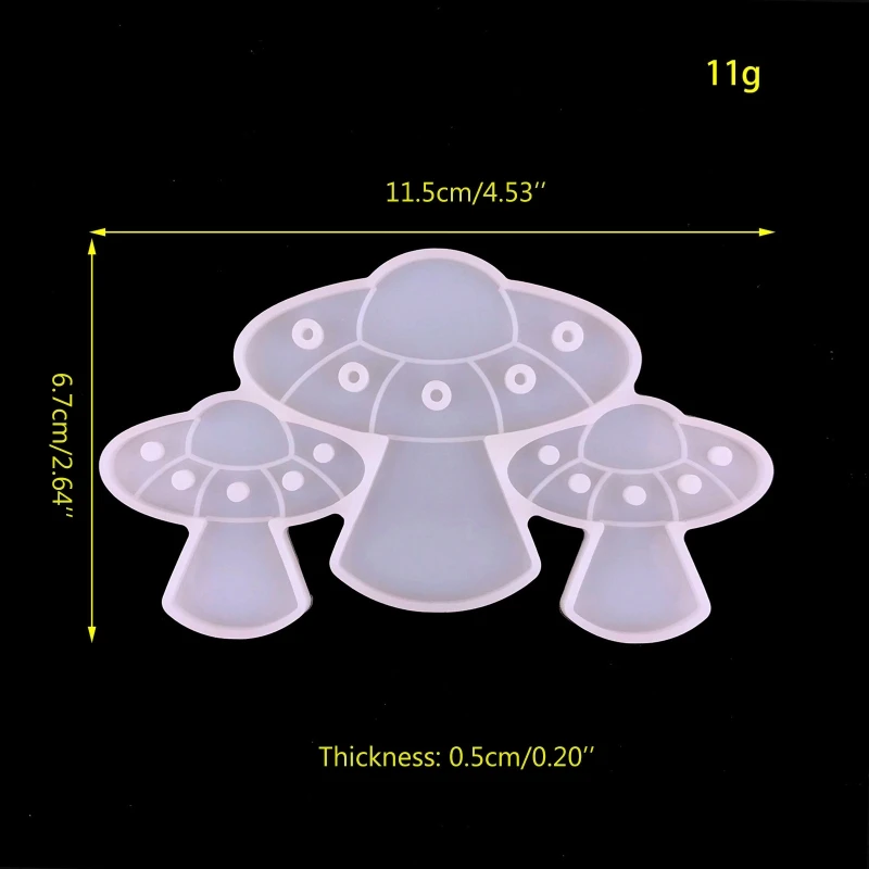 Diy UFO 외계인 크리스탈 에폭시 수지 금형 크리 에이 티브 키 체인에 대 한 실리콘 금형 쥬얼리 만들기 귀걸이 펜 던 ​​트 홈 데코