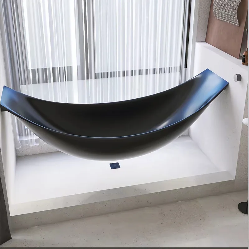 Floating hammock bathtub, hotel guesthouse, independent integrated carbon fiber artificial stone