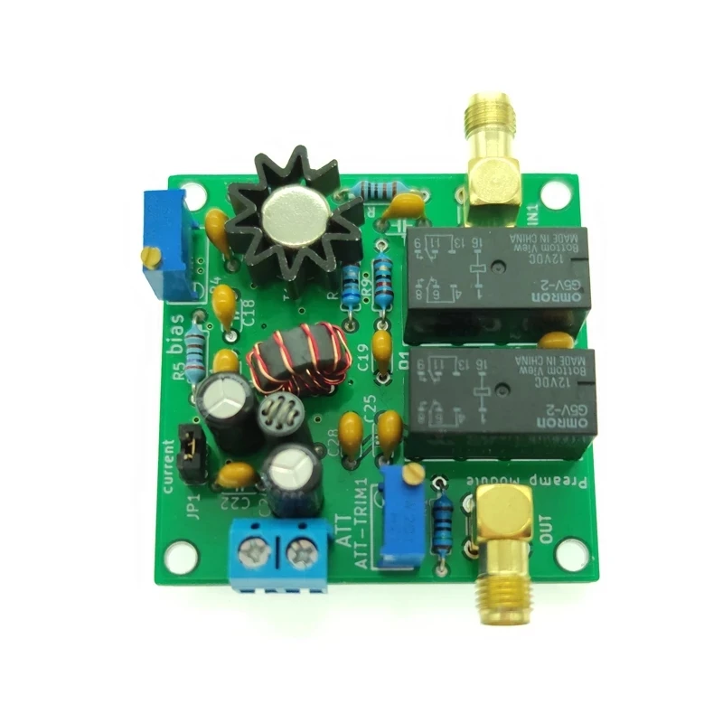Asssembled 0.1MHz to 60MHz （11 dB @ 150 MHz）HF Short wave Preamplifier Amplifier