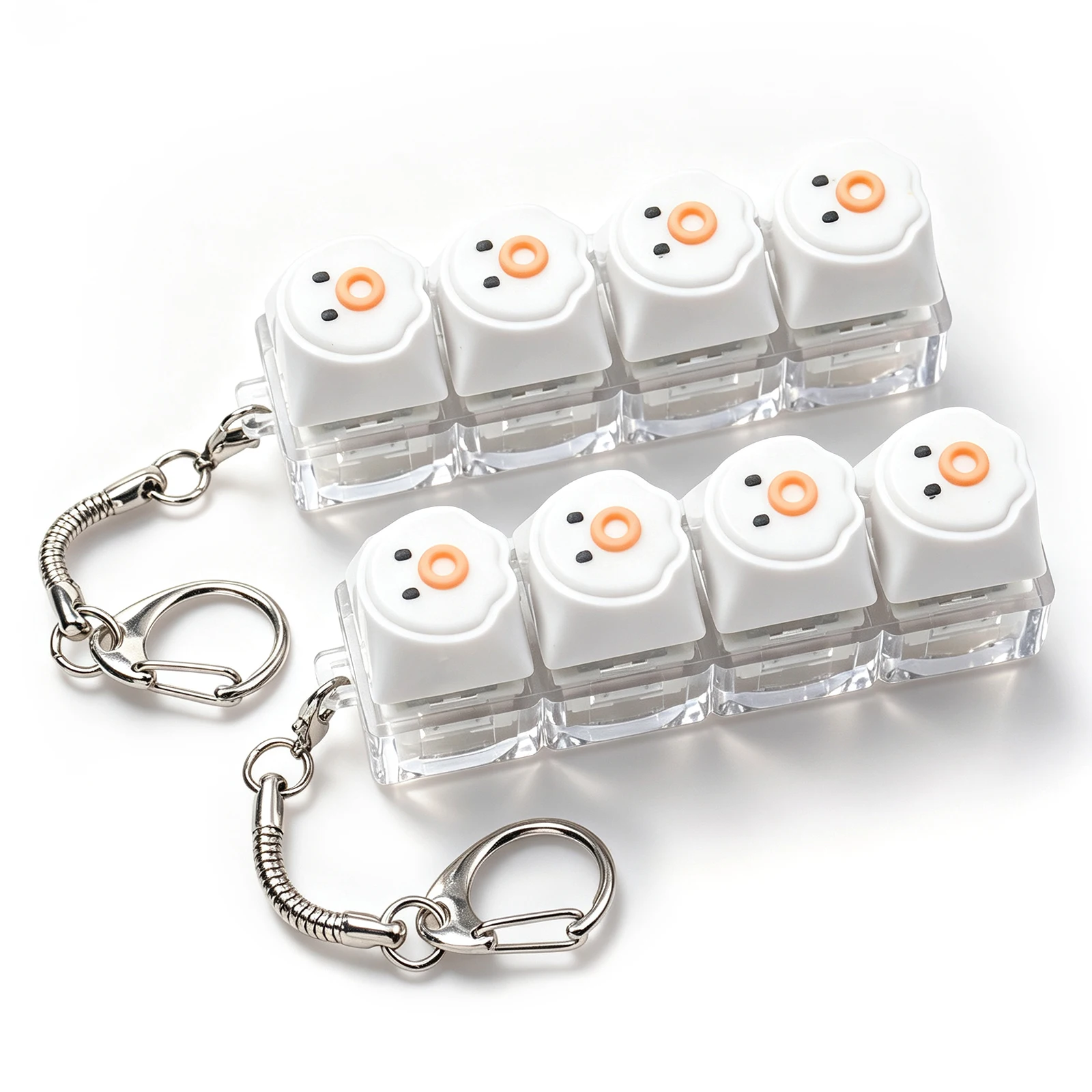 Weißer Oktopus-Tastatur-Fidget-Toy, Fingerspitzen-Clicker-Schlüsselanhänger, sensorisches Dekompressions-Fidget-Toy zur Angstlinderung