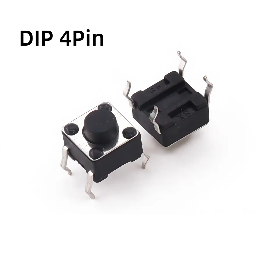 50PCS Micro Button Switch 6X6X4.3/5/6/7/8/9/10/11/12/13/14/15/16/17mm DIP 4Pin SMD 4Pin Patch Direct Insertion 6*6*5 Tact Switch
