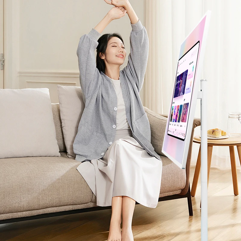 32-Inch Portable Android Smart TV Touch Screen Gaming Console with White Cabinet High-End Smart Television