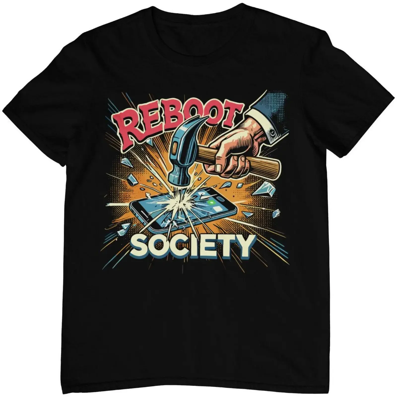 Reboot Society Neo Luddism Digital Detox T Shirt Anti Tech Statement Criticism Anarcho Primitivism Luddite Club  vintage