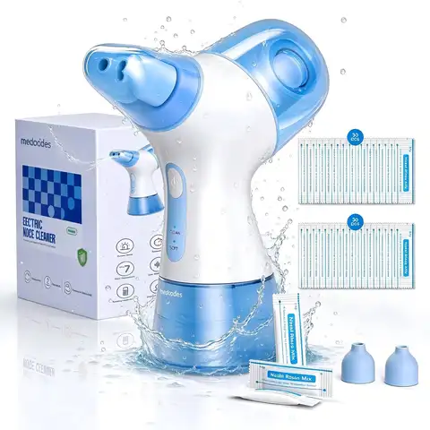 Nasal Irrigation System, Electric Sinus Rinse Machine with Water Tank & Waste Collection Tank, Professional Nose Cleaner for Sinus Pressure Relief, Allergy Congestion Relief, Portable Nasal Irrigator for Home Daily Nasal Care