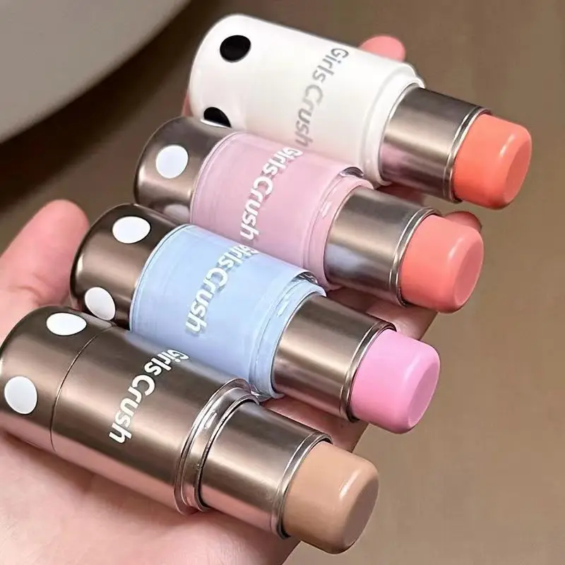 GirlsCrush Polka Dot Blusher Stick Expansion Color Soft Light Multi Purpose Cream Cheek Rouge Silky Smooth Long-lasting Makeup