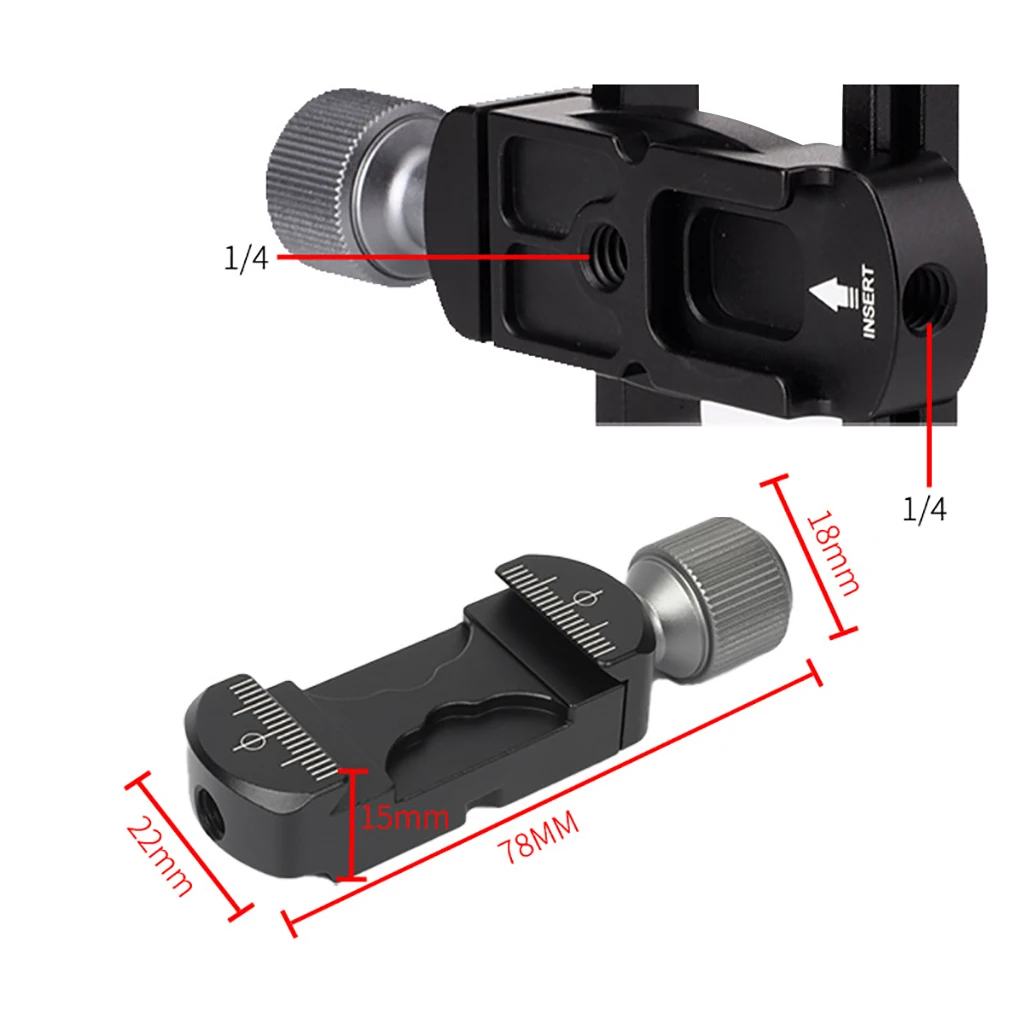Mini-Schnell verschluss klemme Anti-Rutsch-Knopf 25mm 22mm kompatibles Arca-Swiss-Stativ SLR-Kamera Mikrofon Füll licht Verlängerung platte Halterung – Detail 17