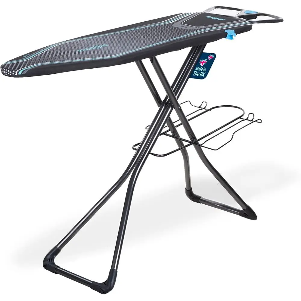 

Ergo Plus Prozone Ironing Board Made in UK Freestanding Full Size Iron Table with Heat Reflective Cover, Thick Felt Underlay and